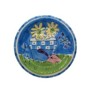 Hausenware Mary Jane Mitchell 1999 Daisy Garden Ceramic 8.25 Inch Plate Blue